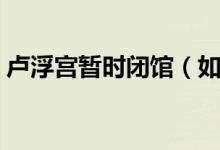卢浮宫暂时闭馆（如今已经恢复开放了没有）