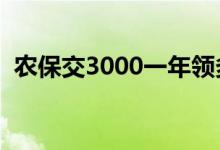 农保交3000一年领多少 社保的区别是什么 