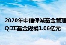 2020年中信保诚基金管理有限公司基金总规模1033.25亿元QDII基金规模1.06亿元