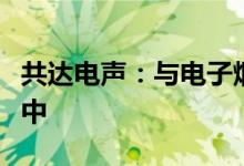 共达电声：与电子烟有关的业务目前正在推进中