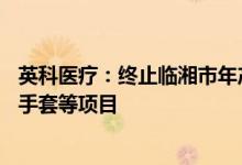 英科医疗：终止临湘市年产400亿只（4000万箱）高端医用手套等项目