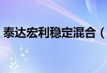 泰达宏利稳定混合（162203）主要财务指标