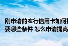 刚申请的农行信用卡如何提升额度 想提高农行信用卡额度需要哪些条件 怎么申请提高农行信用卡额度
