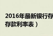 2016年最新银行存款利率（2016年最新银行存款利率表）