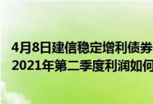 4月8日建信稳定增利债券C最新单位净值为1.9050元该基金2021年第二季度利润如何