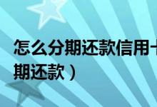 怎么分期还款信用卡（宁波银行信用卡如何分期还款）