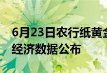 6月23日农行纸黄金RMB涨0 05% 留意晚间经济数据公布