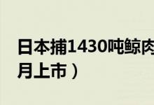 日本捕1430吨鲸肉（捕获第一批鲸肉将于11月上市）
