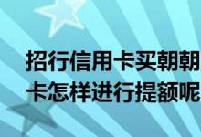 招行信用卡买朝朝宝能提额吗 请问招行信用卡怎样进行提额呢