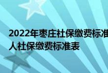 2022年枣庄社保缴费标准基数及比例一览表 枣庄2022年个人社保缴费标准表 