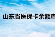 山东省医保卡余额查询 山东省医疗保险查询