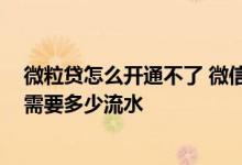 微粒贷怎么开通不了 微信有流水有收款有实名 微信微粒贷需要多少流水