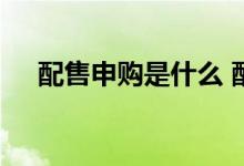 配售申购是什么 配售申购已报什么意思