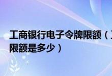 工商银行电子令牌限额（工商银行使用电子银行口令卡支付限额是多少）