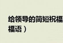 给领导的简短祝福语8字（给领导的8字的祝福语）