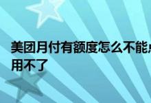 美团月付有额度怎么不能点外卖 美团月付有额度为什么突然用不了