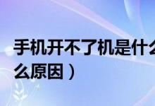 手机开不了机是什么原因（手机开不了机有什么原因）
