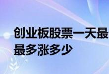 创业板股票一天最多跌多少 创业板股票一天最多涨多少