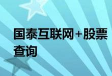 国泰互联网+股票（001542）资产负债情况查询