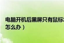 电脑开机后黑屏只有鼠标怎么解决（电脑开机黑屏只有鼠标怎么办）