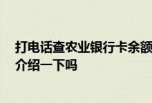 打电话查农业银行卡余额怎么查 农业银行怎么查余额 可以介绍一下吗