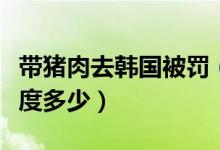 带猪肉去韩国被罚（带猪肉去韩国最高罚款额度多少）