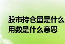 股市持仓量是什么意思 股票里的持仓量和可用数是什么意思
