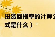 投资回报率的计算公式（投资回报率的计算公式是什么）