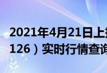 2021年4月21日上投摩根卓越制造股票（001126）实时行情查询
