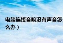 电脑连接音响没有声音怎么设置（电脑连接音响没有声音怎么办）