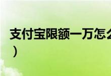 支付宝限额一万怎么调（支付宝限额一天多少）