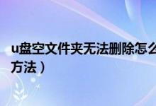 u盘空文件夹无法删除怎么办（u盘空文件夹不能删除的解决方法）