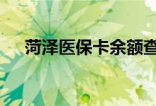 菏泽医保卡余额查询 菏泽医疗保险查询