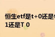 恒生etf是t+0还是t+1 恒生科技指数ETF是T 1还是T 0