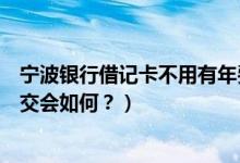 宁波银行借记卡不用有年费么（宁波银行信用卡年费没按时交会如何？）
