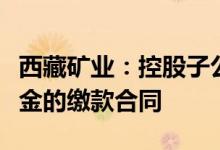 西藏矿业：控股子公司签订有关盐湖矿床收益金的缴款合同