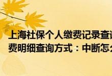 上海社保个人缴费记录查询12333 上海社保查询个人账户缴费明细查询方式：中断怎么办 