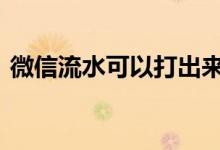 微信流水可以打出来吗 微信流水可以车贷吗