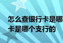 怎么查银行卡是哪个支行开的户 怎么查银行卡是哪个支行的