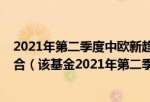 2021年第二季度中欧新趋势混合(LOF)A基金有哪些投资组合（该基金2021年第二季度利润如何）