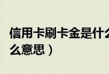 信用卡刷卡金是什么意思（信用卡刷卡金是什么意思）
