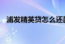 浦发精英贷怎么还款 浦发精英贷多久放款