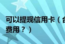 可以提现信用卡（台州银行信用卡提现有什么费用？）