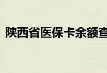 陕西省医保卡余额查询 陕西省医疗保险查询