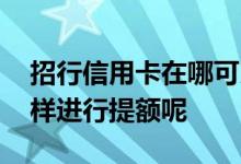 招行信用卡在哪可以申请提额 招行信用卡怎样进行提额呢