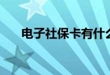 电子社保卡有什么用 和社保卡的区别 