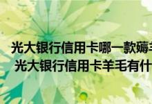 光大银行信用卡哪一款薅羊毛 光大银行信用卡薅羊毛怎么薅 光大银行信用卡羊毛有什么