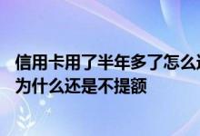 信用卡用了半年多了怎么还不提额 我的信用卡用了快4年了 为什么还是不提额