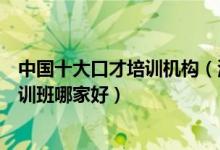 中国十大口才培训机构（演讲口才培训机构排名成人口才培训班哪家好）