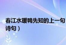 春江水暖鸭先知的上一句（春江水暖鸭先知的上一句是什么诗句）
